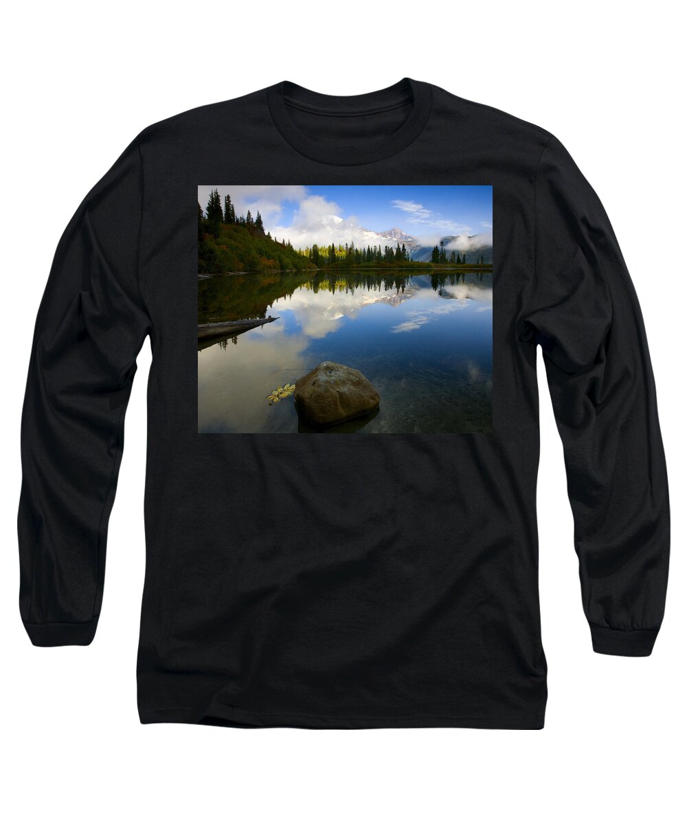 Mt. Rainier Long Sleeve T-Shirt featuring the photograph Majesty Revealed by Michael Dawson