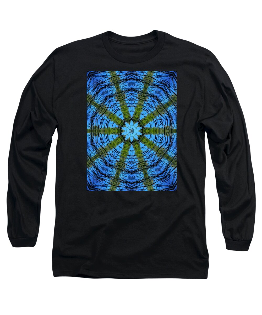 Mandala Kaleidoscopic Design Long Sleeve T-Shirt featuring the painting Mandala Kaleidoscopic Design 2 by Jeelan Clark