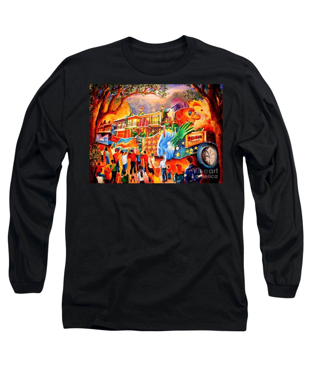 New Orleans Long Sleeve T-Shirt featuring the painting Mardi Gras with Endymion by Diane Millsap