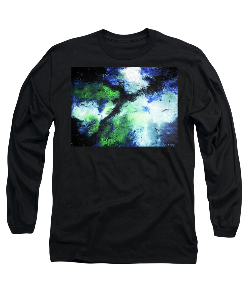 Abstract Long Sleeve T-Shirt featuring the painting Matthew's Odyssey by Melissa Toppenberg