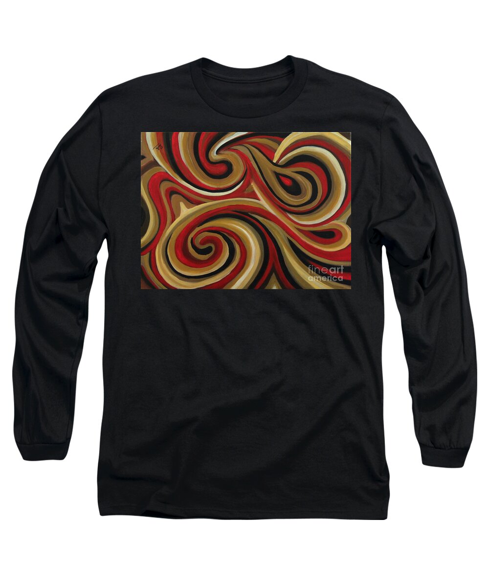 Swirl Long Sleeve T-Shirt featuring the painting Melting Pool by Preethi Mathialagan