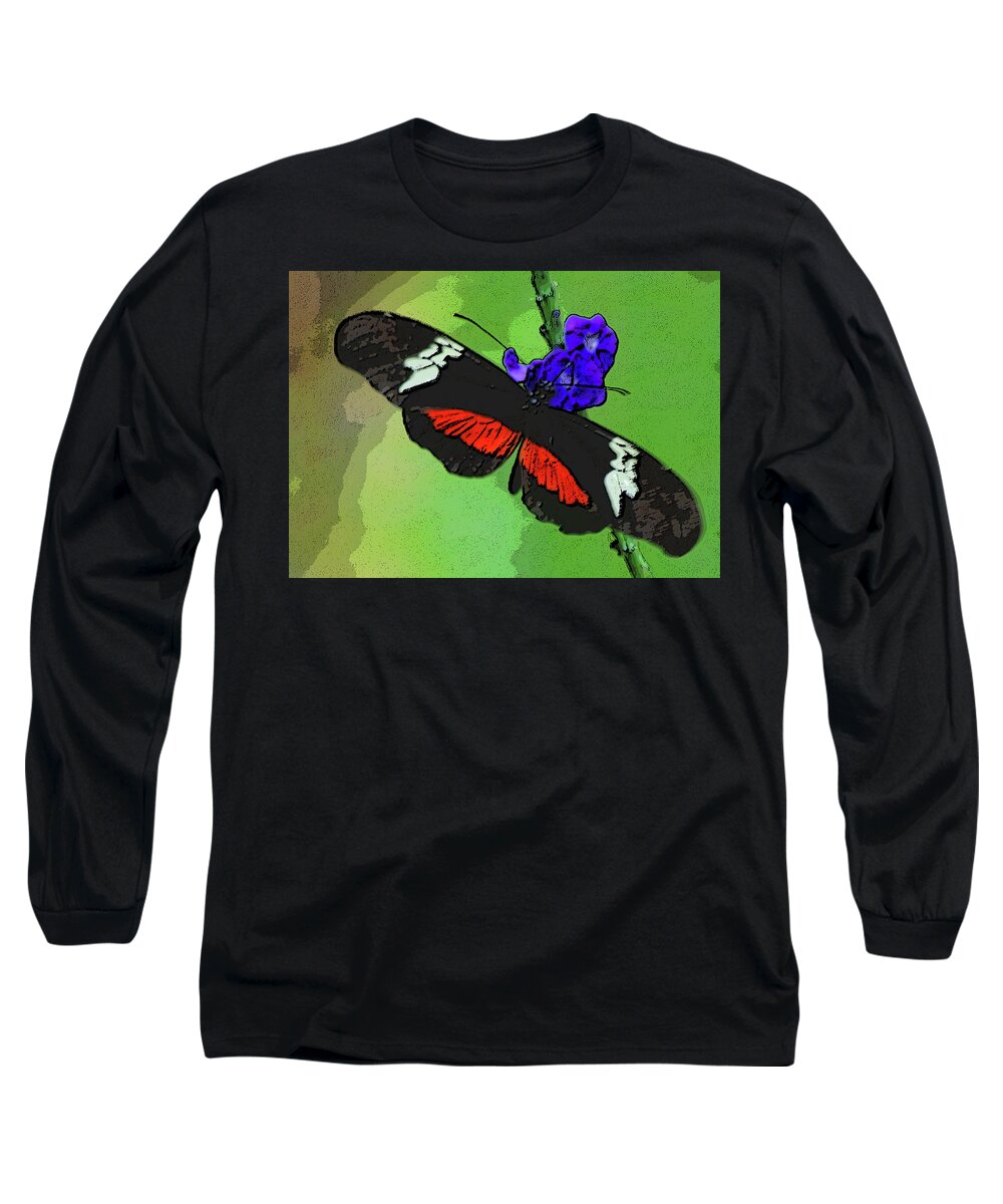 Butterfly Long Sleeve T-Shirt featuring the photograph Mexican Longwing Butterfly by Winnie Chrzanowski