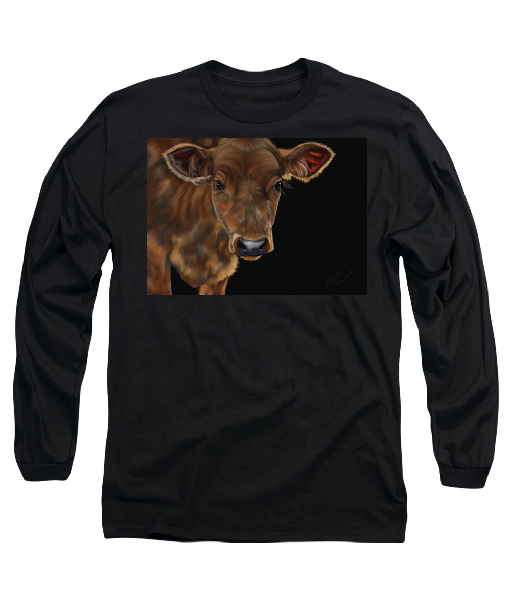 Cow Art Canvas Prints Long Sleeve T-Shirt featuring the painting Milo by Michelle Wrighton