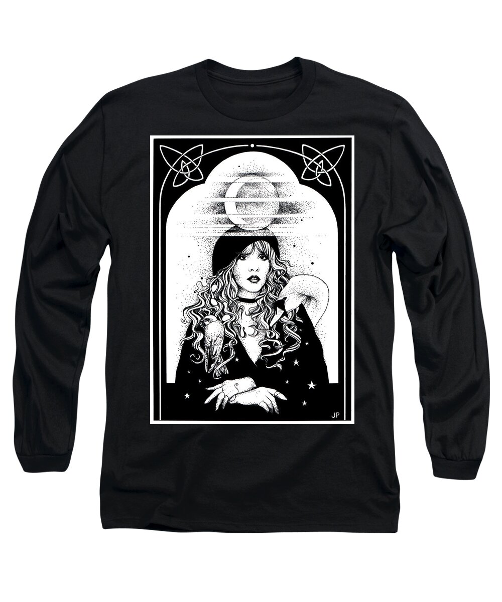 Stevie Long Sleeve T-Shirt featuring the drawing Mistress of my Faith by Johanna Pieterman