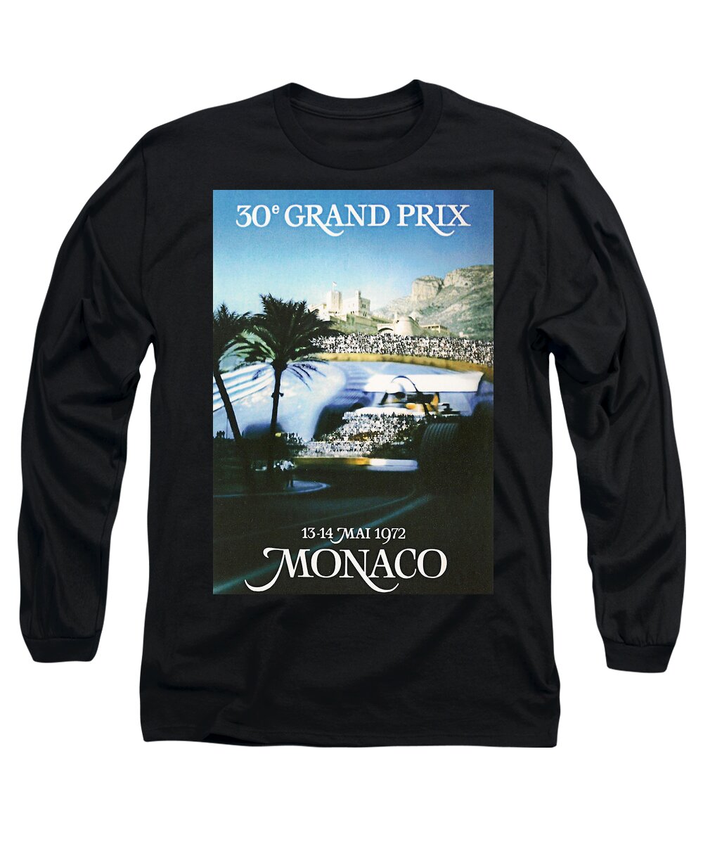 Monaco Grand Prix Long Sleeve T-Shirt featuring the digital art Monaco 1972 Grand Prix by Georgia Clare