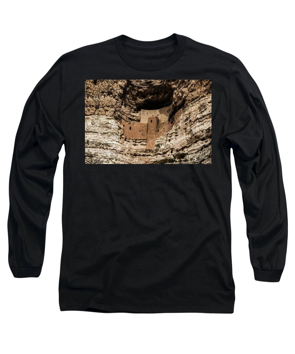 America Long Sleeve T-Shirt featuring the photograph Montezuma Castle National Monument, Camp Verde, AZ by Thomas Marchessault