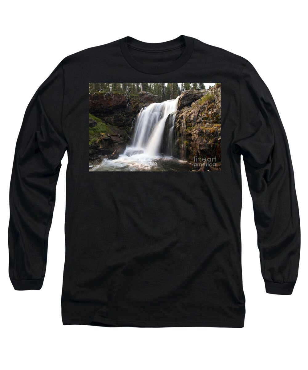 Moose Falls Long Sleeve T-Shirt featuring the photograph Moose Falls Yellowstone National Park by Teresa Zieba
