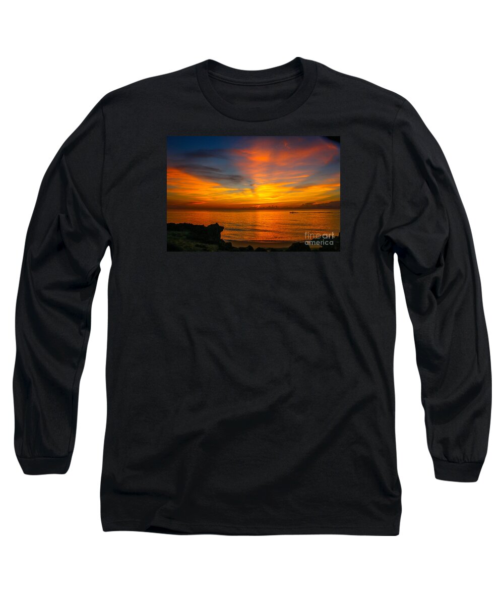 Boat Long Sleeve T-Shirt featuring the photograph Morning on the Water by Tom Claud