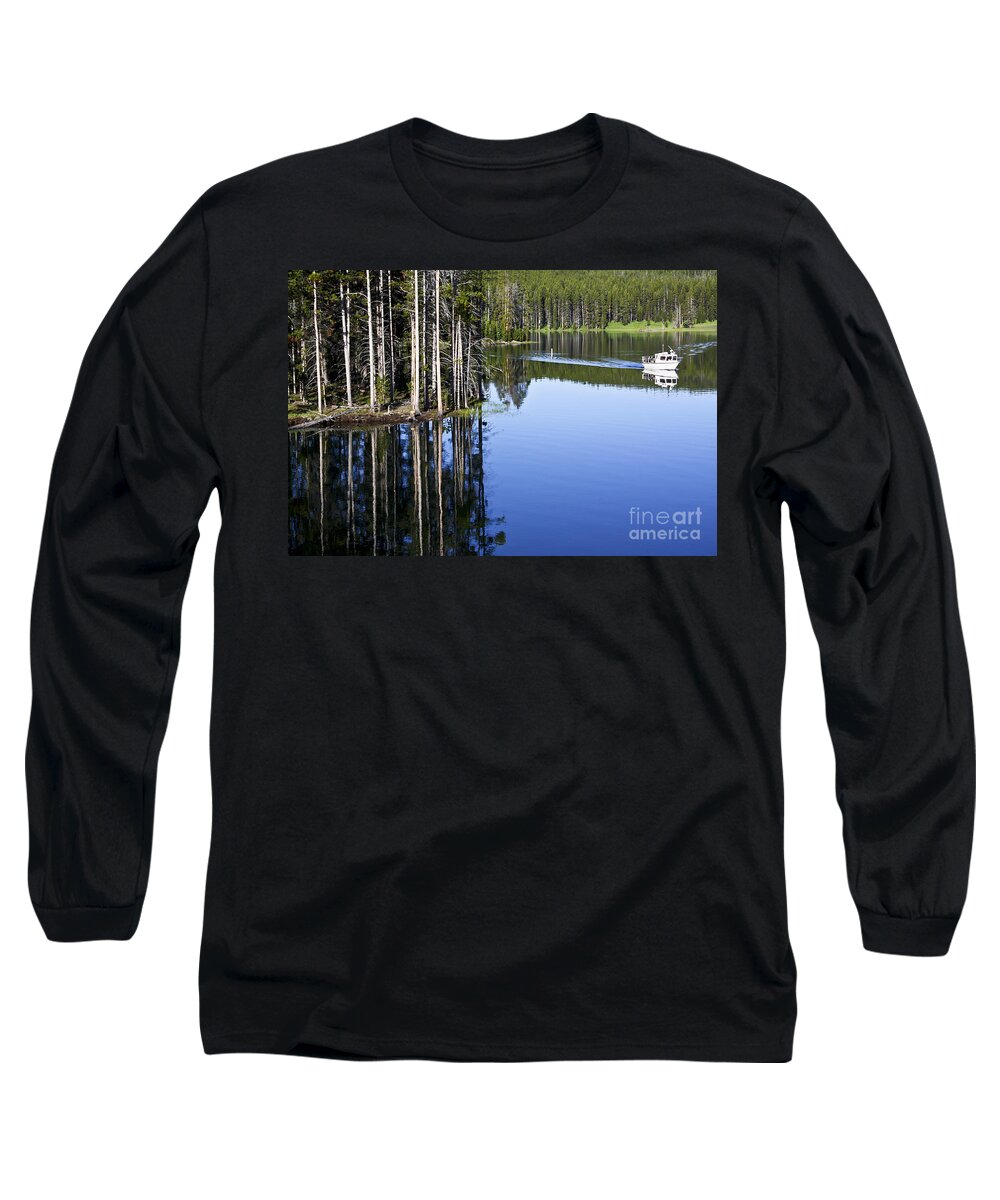 Boat Long Sleeve T-Shirt featuring the photograph Morning Reflections by Teresa Zieba