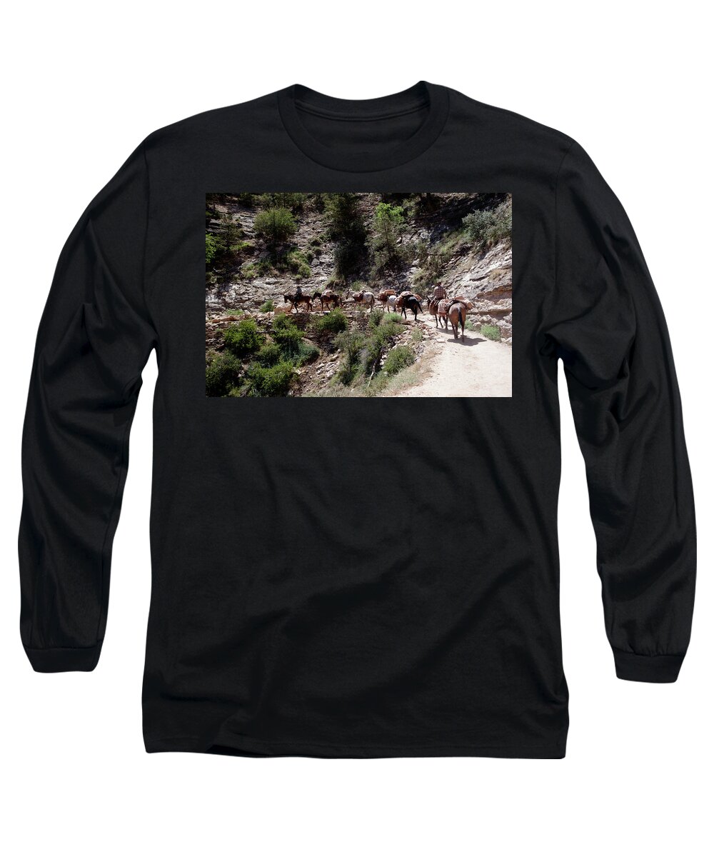 Mule Train Long Sleeve T-Shirt featuring the photograph Mule Train by Rich S