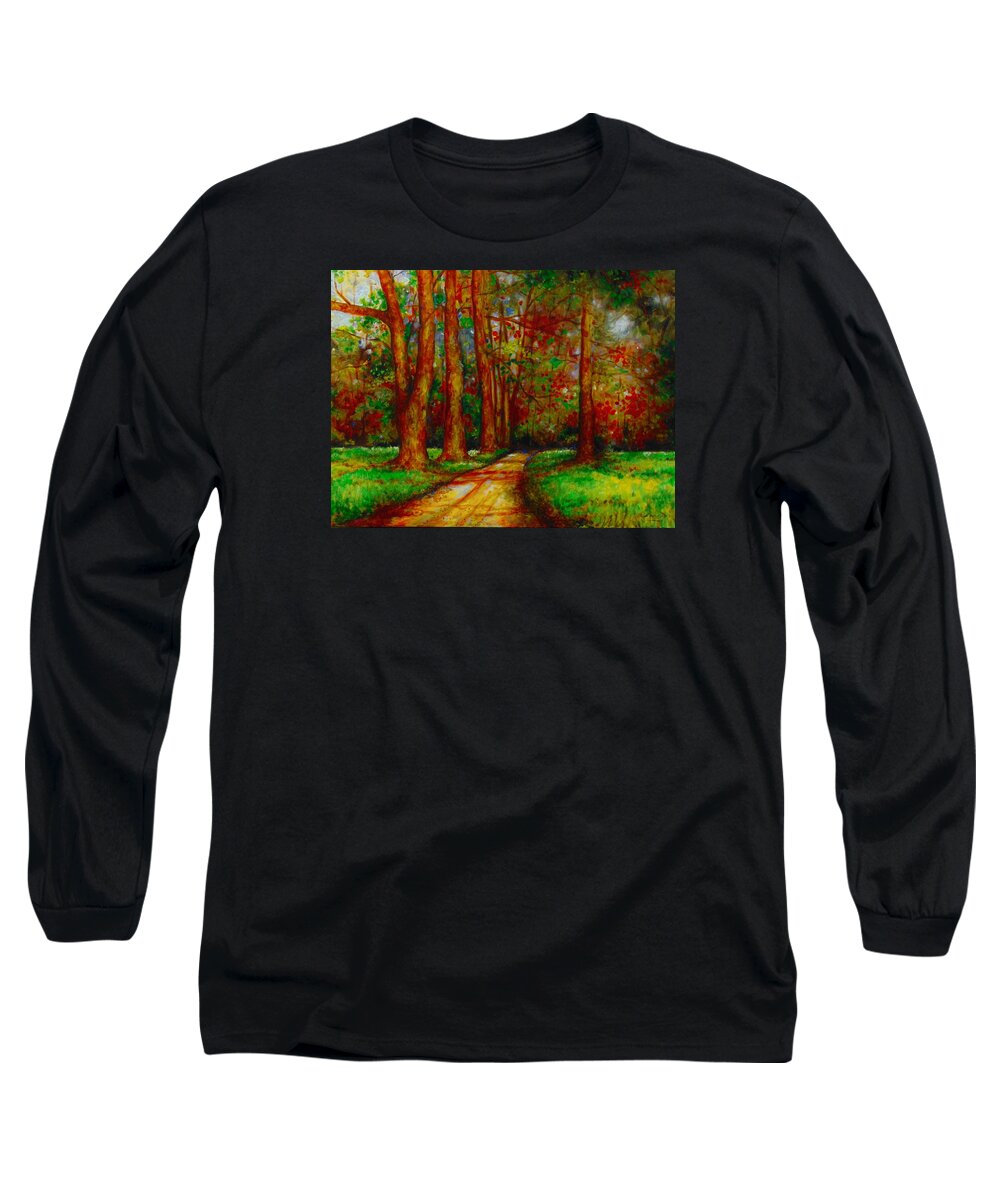 Landscape Long Sleeve T-Shirt featuring the painting My Land by Emery Franklin