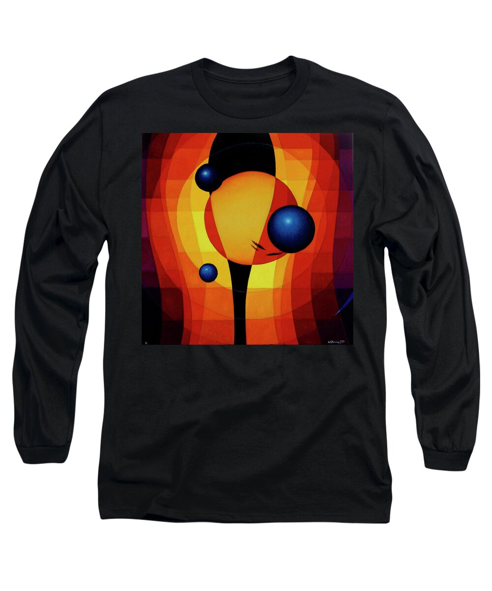 #abstract Long Sleeve T-Shirt featuring the painting Mysterium by Alberto DAssumpcao