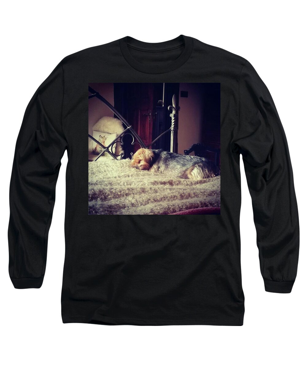 Dog Long Sleeve T-Shirt featuring the photograph Softly Sleeping by Rowena Tutty