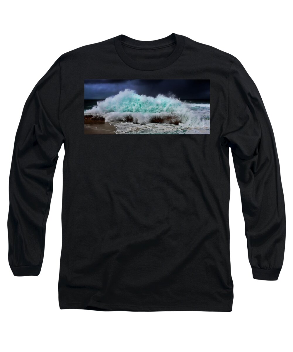 La Jolla Long Sleeve T-Shirt featuring the photograph Nature's Fury by Russ Harris