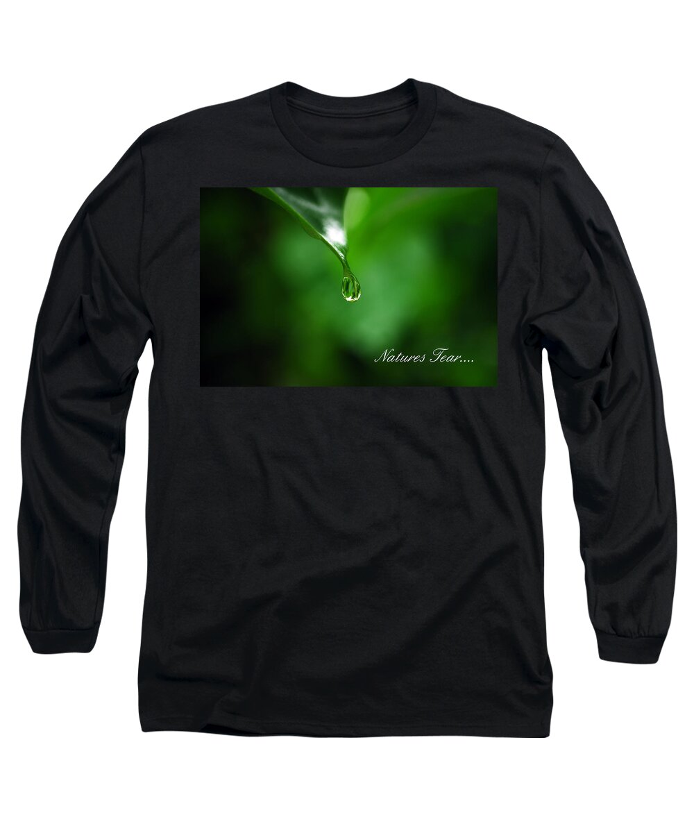 Leaf Long Sleeve T-Shirt featuring the photograph Natures Tear by Lori Tambakis