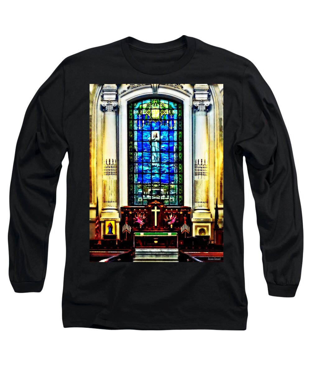 Naval Academy Long Sleeve T-Shirt featuring the photograph Naval Academy Chapel by Susan Savad