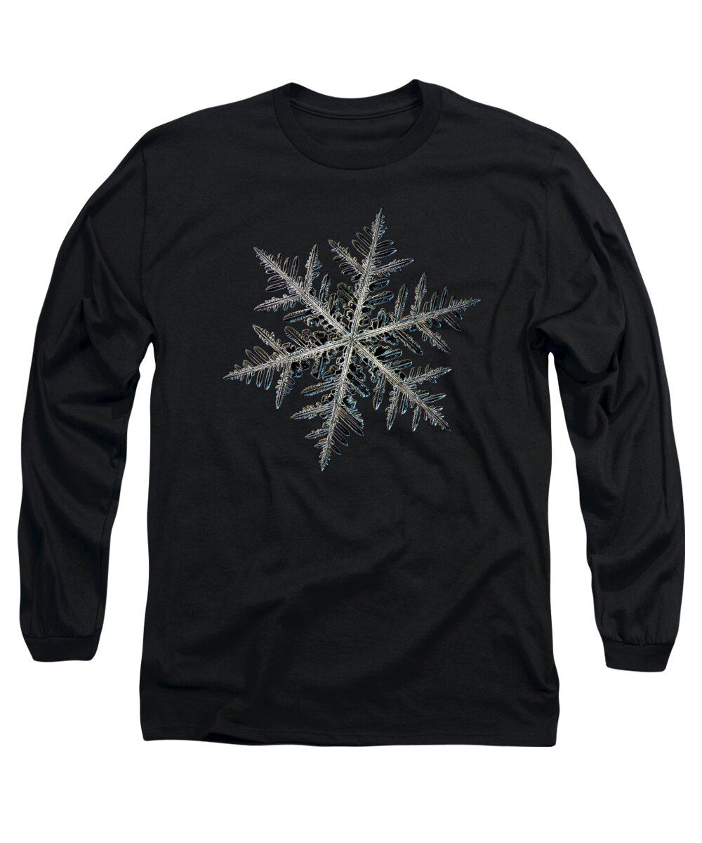 Snowflake Long Sleeve T-Shirt featuring the photograph Neon, black version by Alexey Kljatov