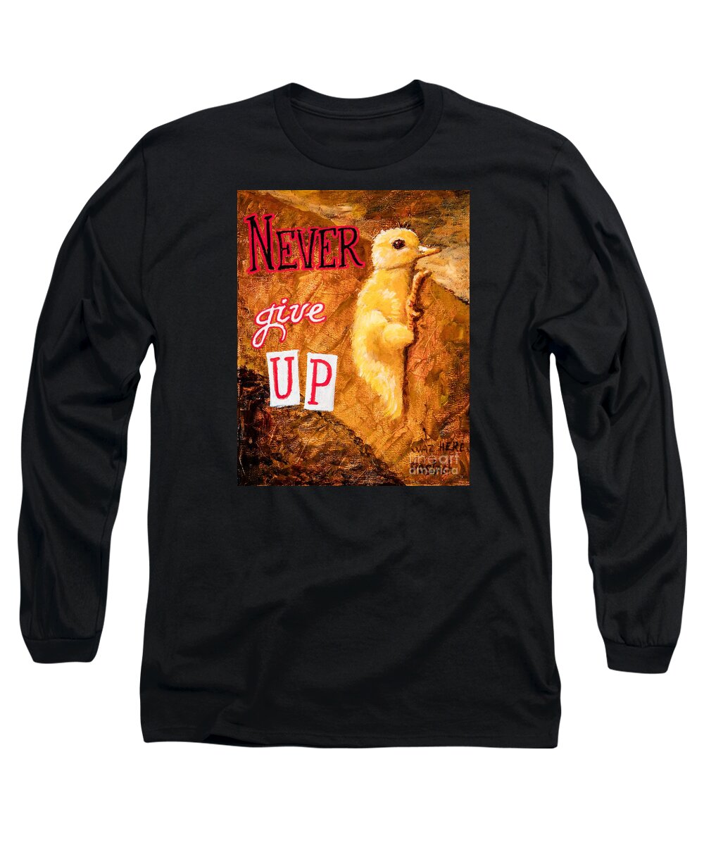 Colorful Long Sleeve T-Shirt featuring the painting Never give UP. by Igor Postash