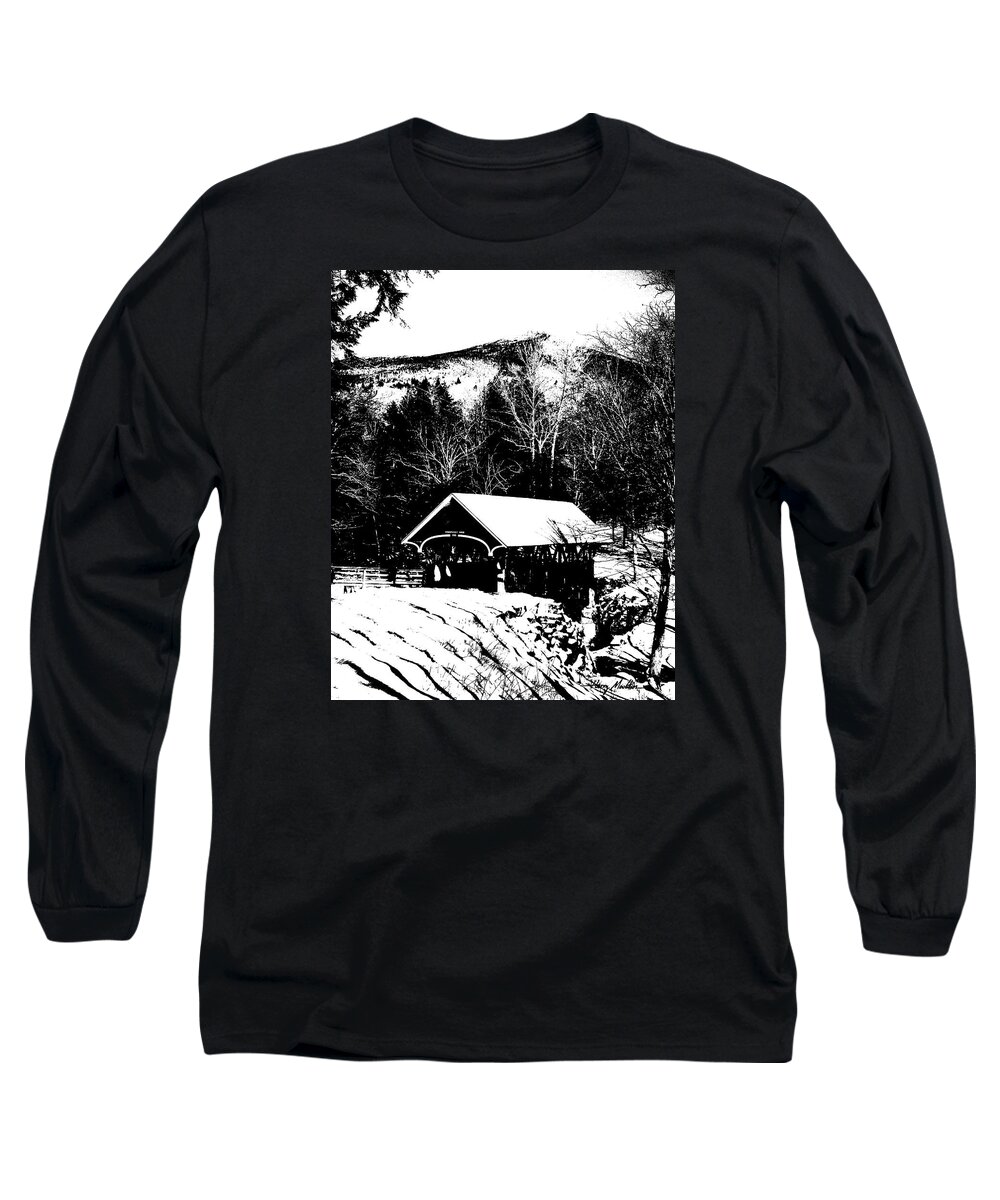 Bridge Long Sleeve T-Shirt featuring the photograph New Hampshire Covered Bridge by Harry Moulton