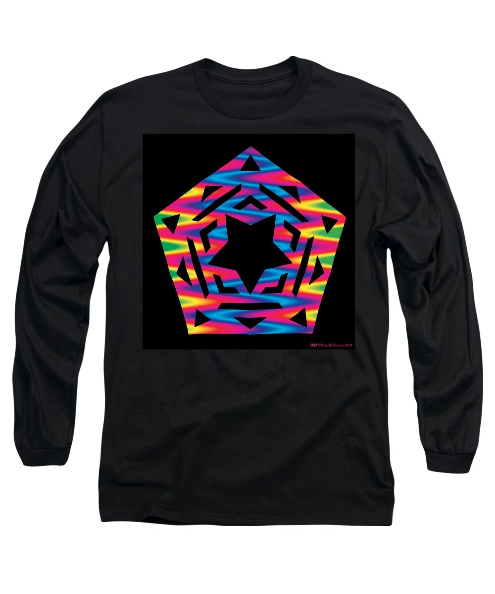 Pentacle Long Sleeve T-Shirt featuring the digital art New Star 2 by Eric Edelman