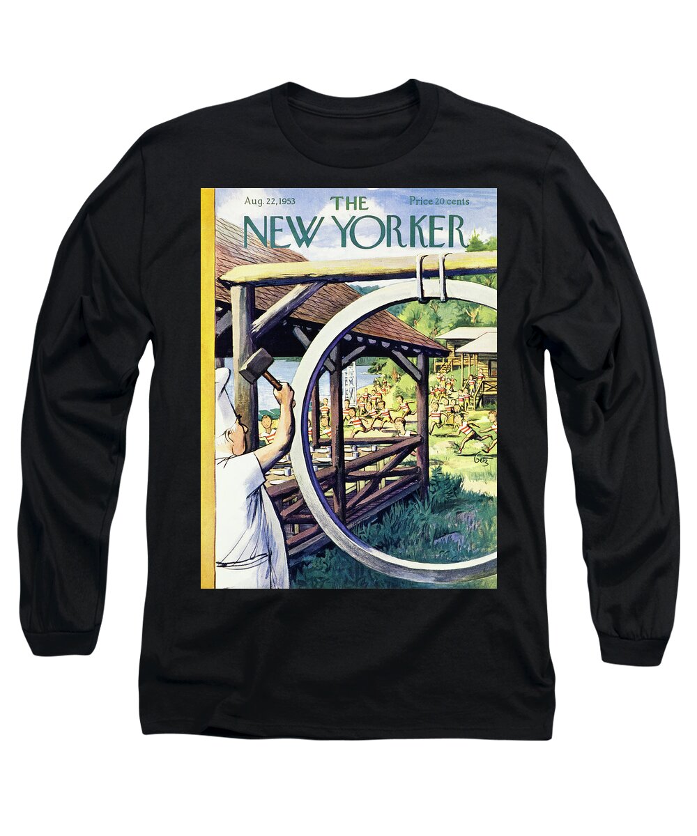 Gong Long Sleeve T-Shirt featuring the painting New Yorker August 22 1953 by Arthur Getz