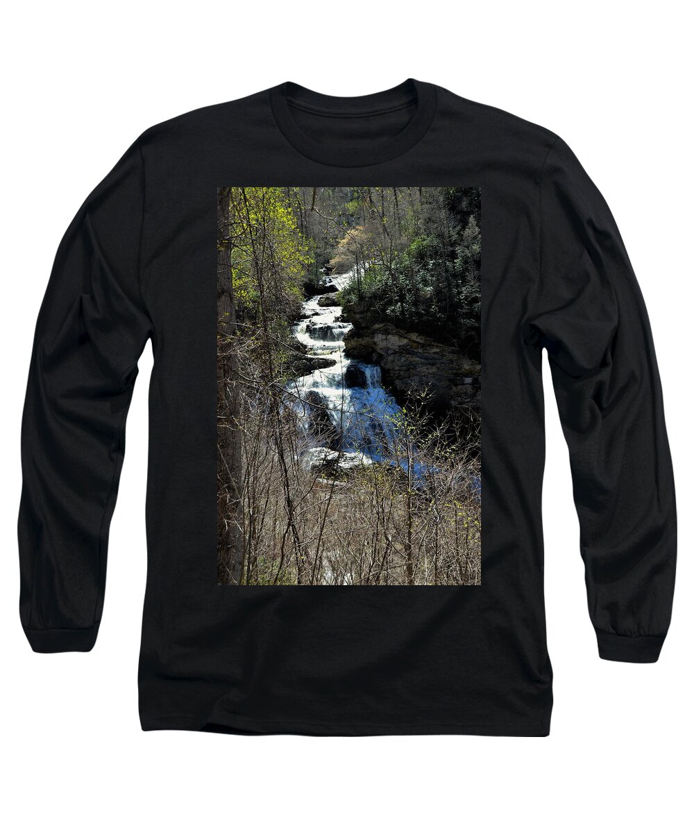 Waterfall Long Sleeve T-Shirt featuring the photograph North Carolina Falls by Chuck Brown