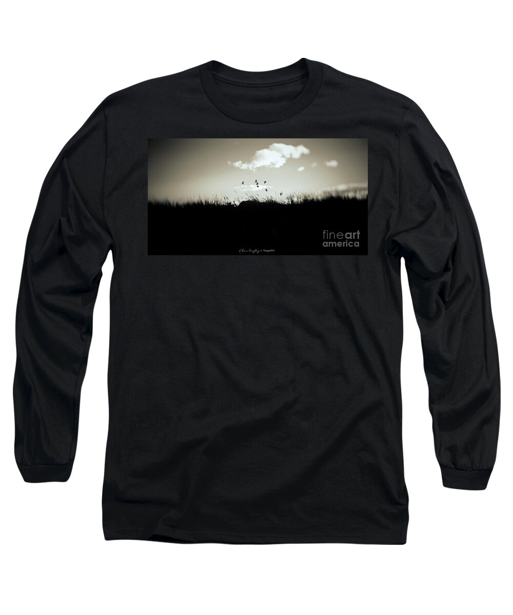 Monotone Long Sleeve T-Shirt featuring the photograph Nothing lasts by Chris Armytage
