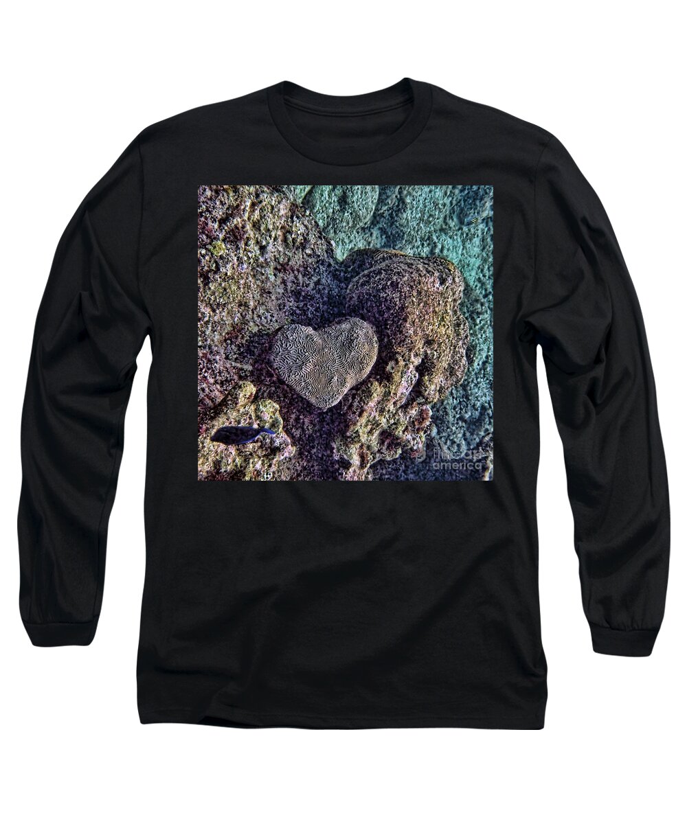 Heart Long Sleeve T-Shirt featuring the photograph Ocean love by Peggy Hughes