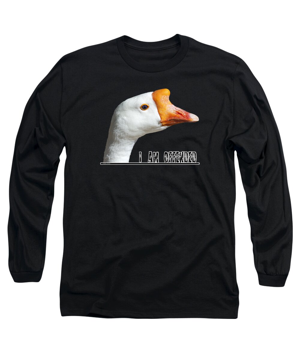 Bird Long Sleeve T-Shirt featuring the photograph Offended Goose by Phyllis Denton