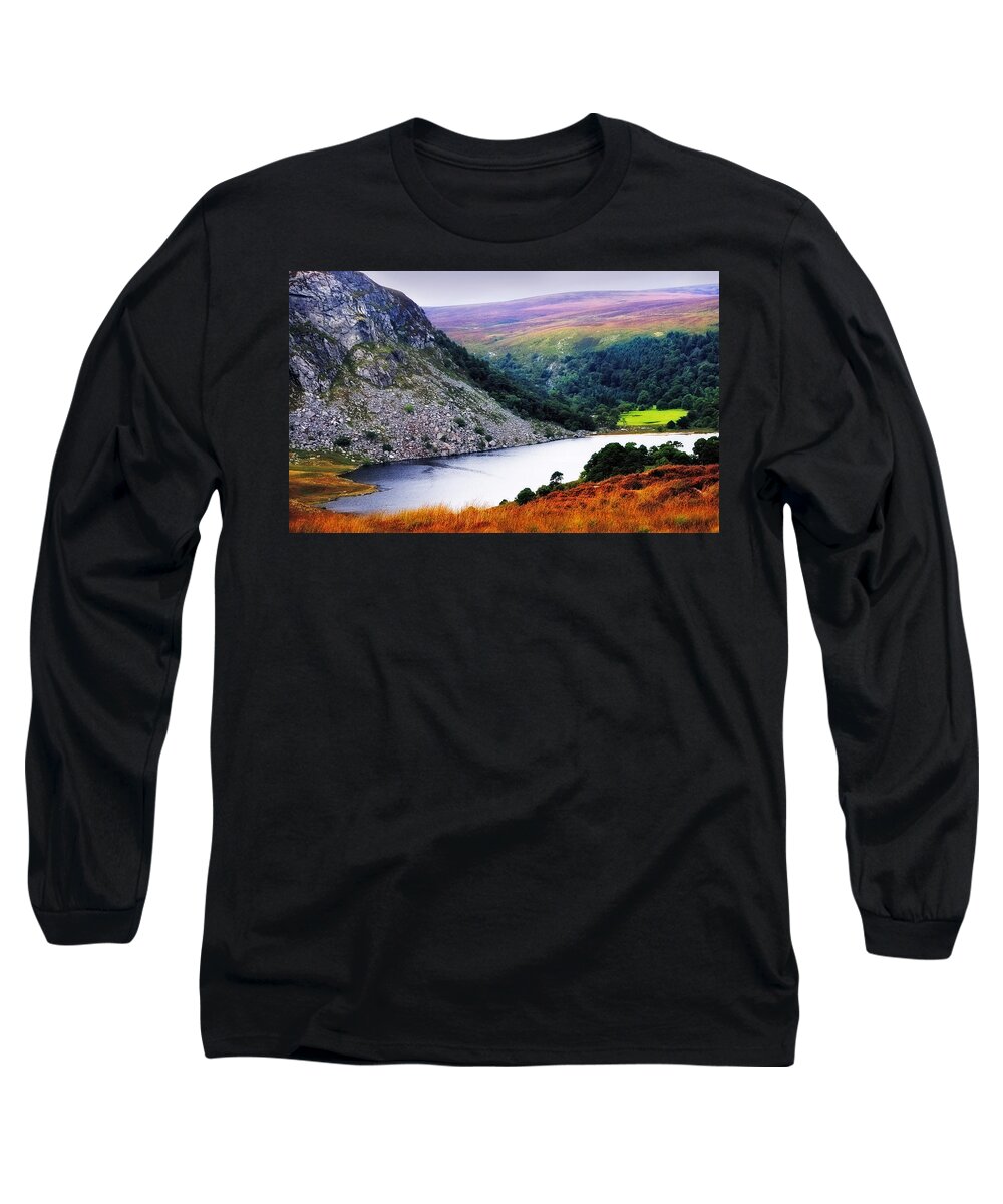 Ireland Long Sleeve T-Shirt featuring the photograph On the Shore of Lough Tay. Wicklow. Ireland by Jenny Rainbow