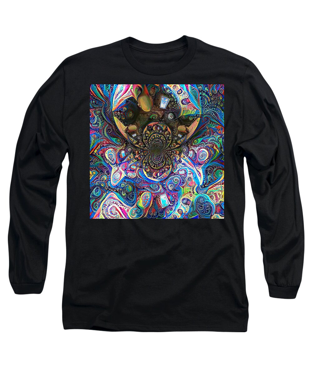 Man Long Sleeve T-Shirt featuring the digital art Ornametal fractal by Bruce Rolff