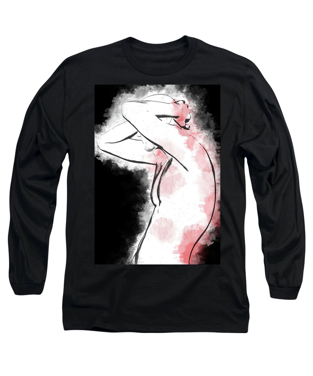 Pain Long Sleeve T-Shirt featuring the digital art Pain and Depression by Peter J Sucy