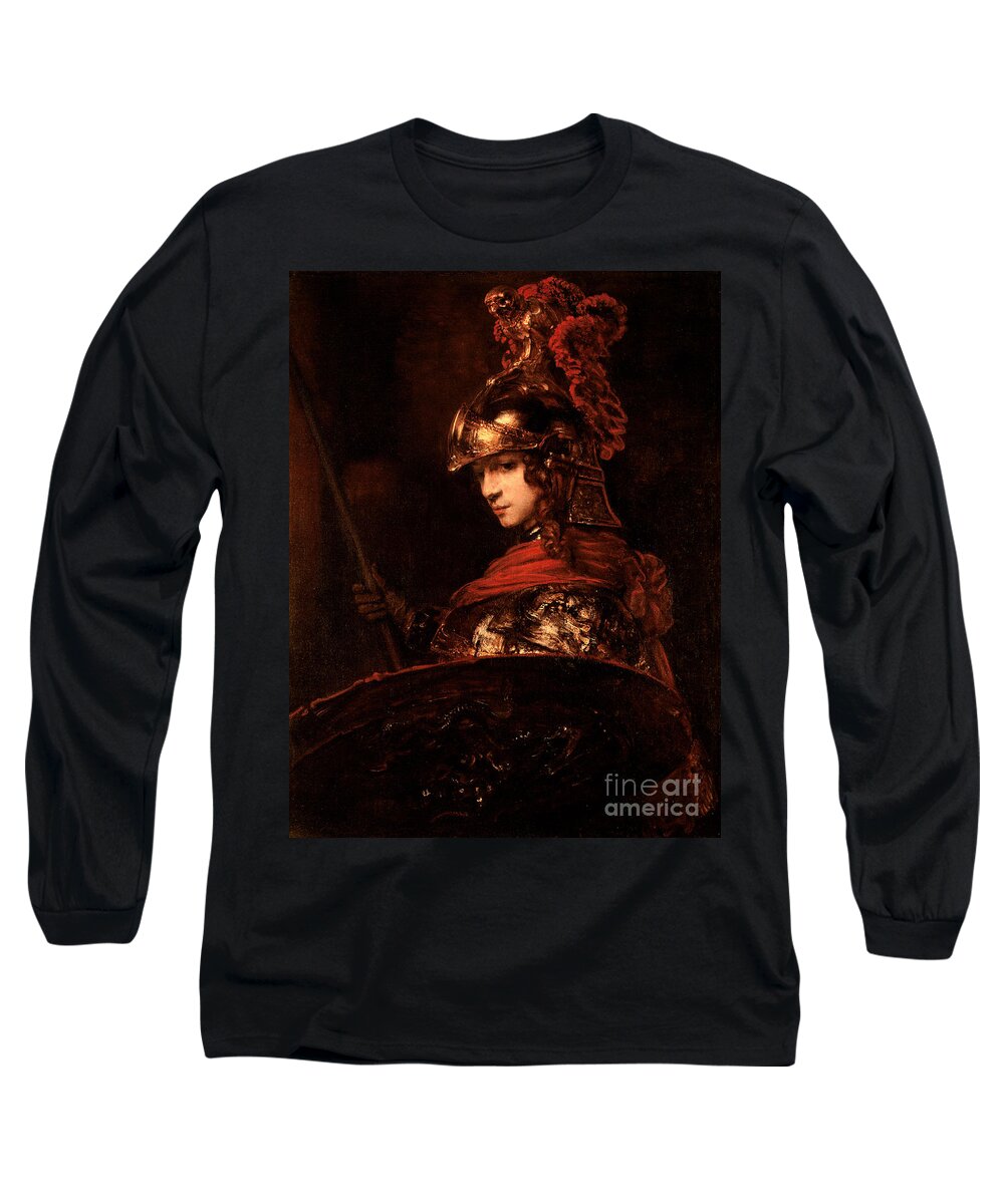 Pallas Long Sleeve T-Shirt featuring the painting Pallas Athena by Rembrandt