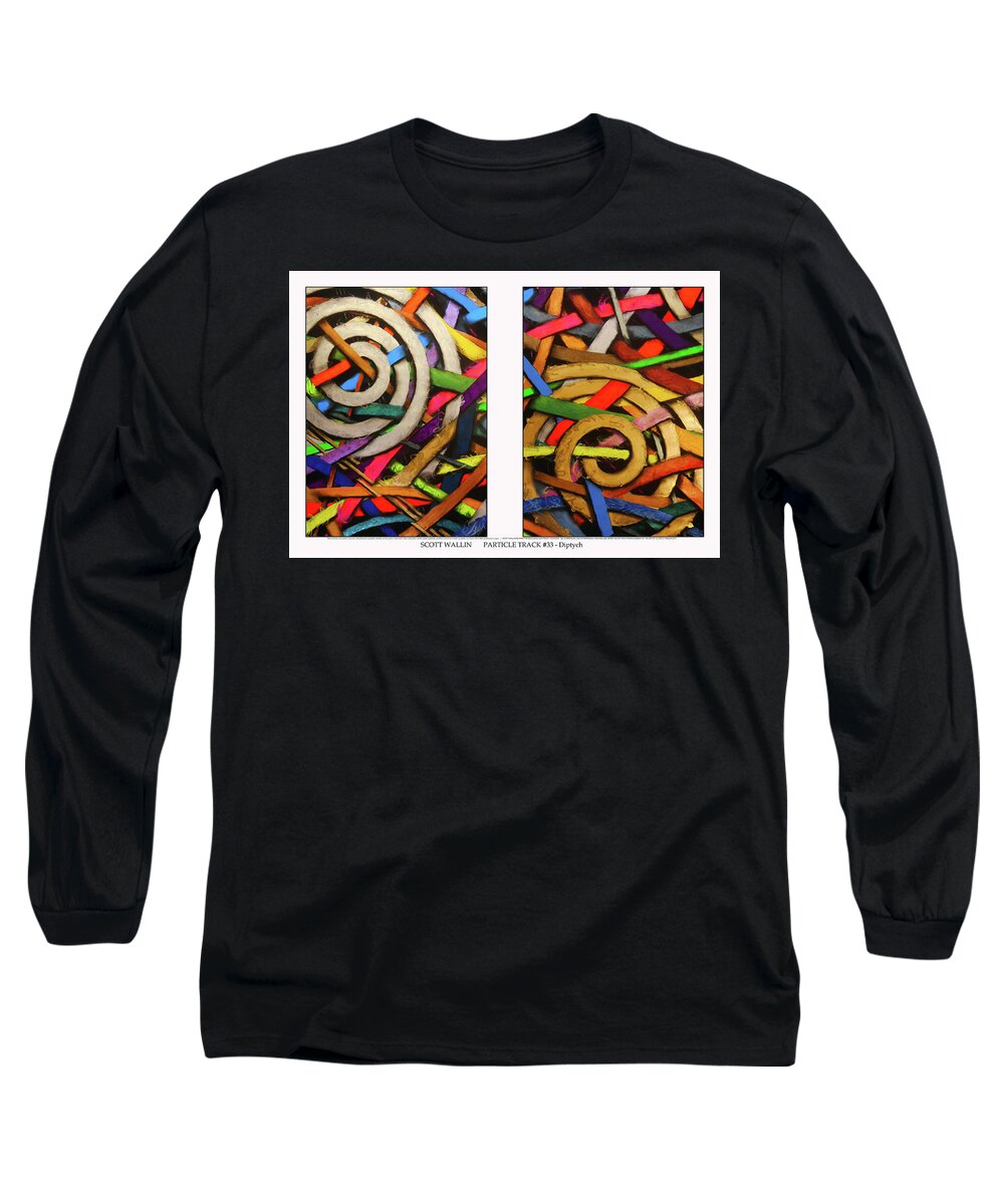 Abstract Long Sleeve T-Shirt featuring the painting Particle Track Thirty-three by Scott Wallin