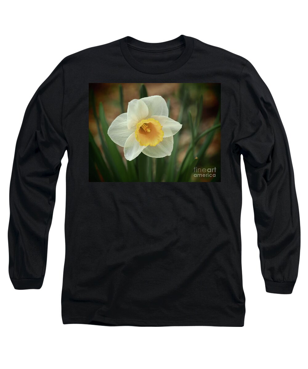 Flowers Long Sleeve T-Shirt featuring the photograph Pinhole View Of A Daffodil by Dorothy Lee