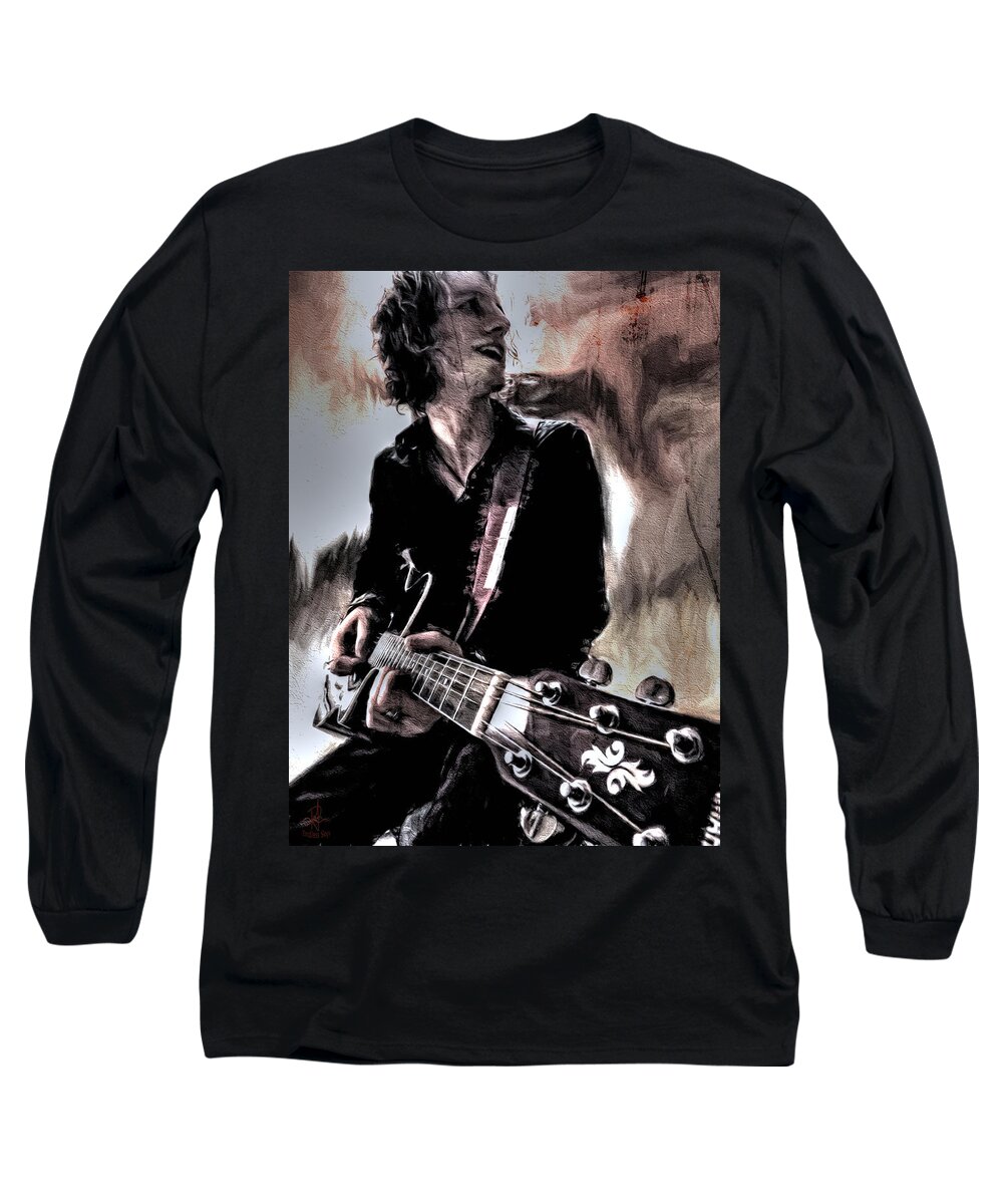 Jammin' Long Sleeve T-Shirt featuring the photograph Playin' Grunge by Pennie McCracken