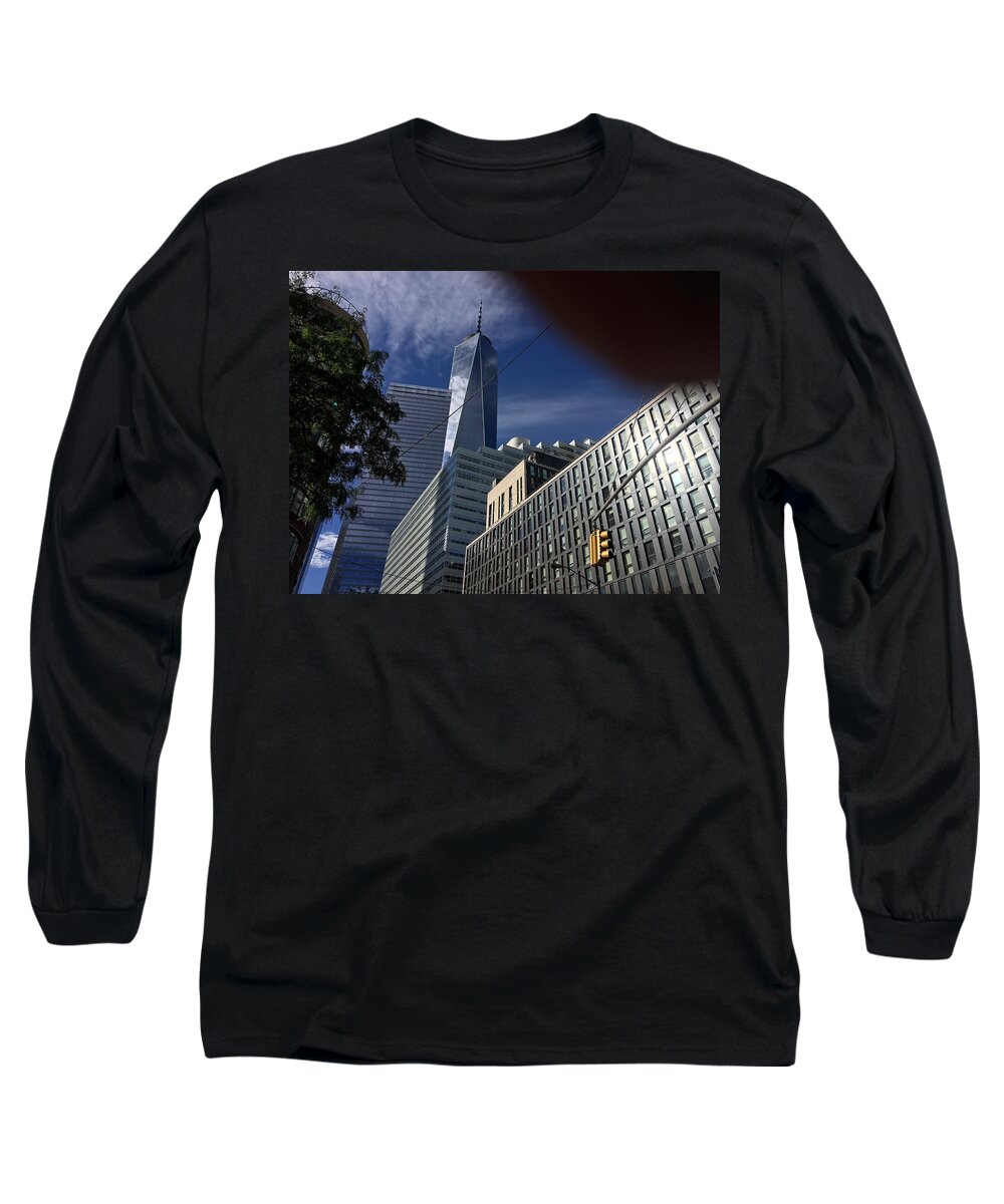 New York Long Sleeve T-Shirt featuring the photograph Pointing towards the Sky by Val Oconnor