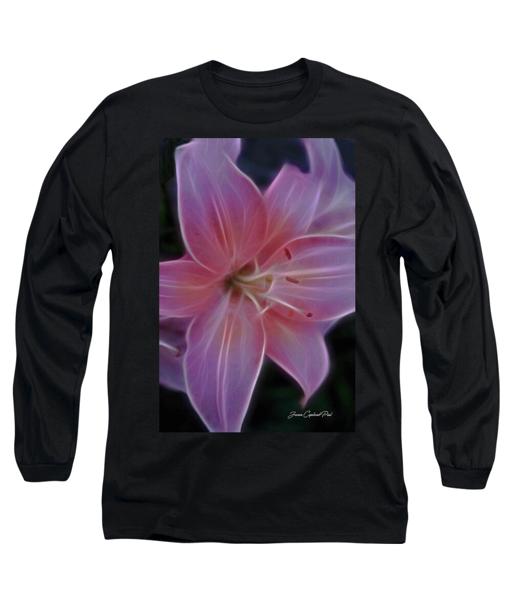 Pink Lily Photographs Long Sleeve T-Shirt featuring the photograph Precious Pink Lily by Joann Copeland-Paul