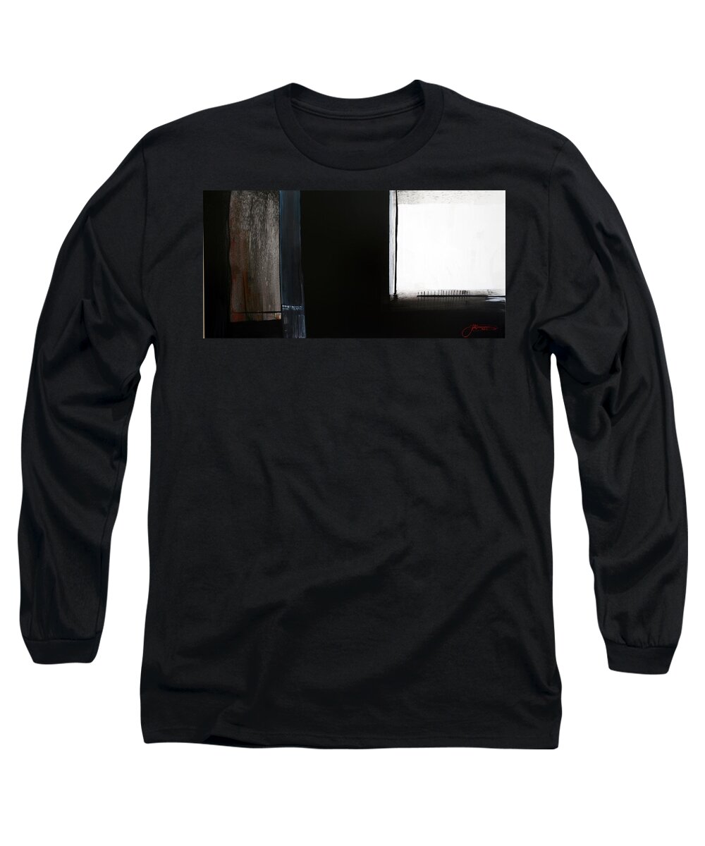 Black Long Sleeve T-Shirt featuring the painting Quiet Rain by Jack Diamond