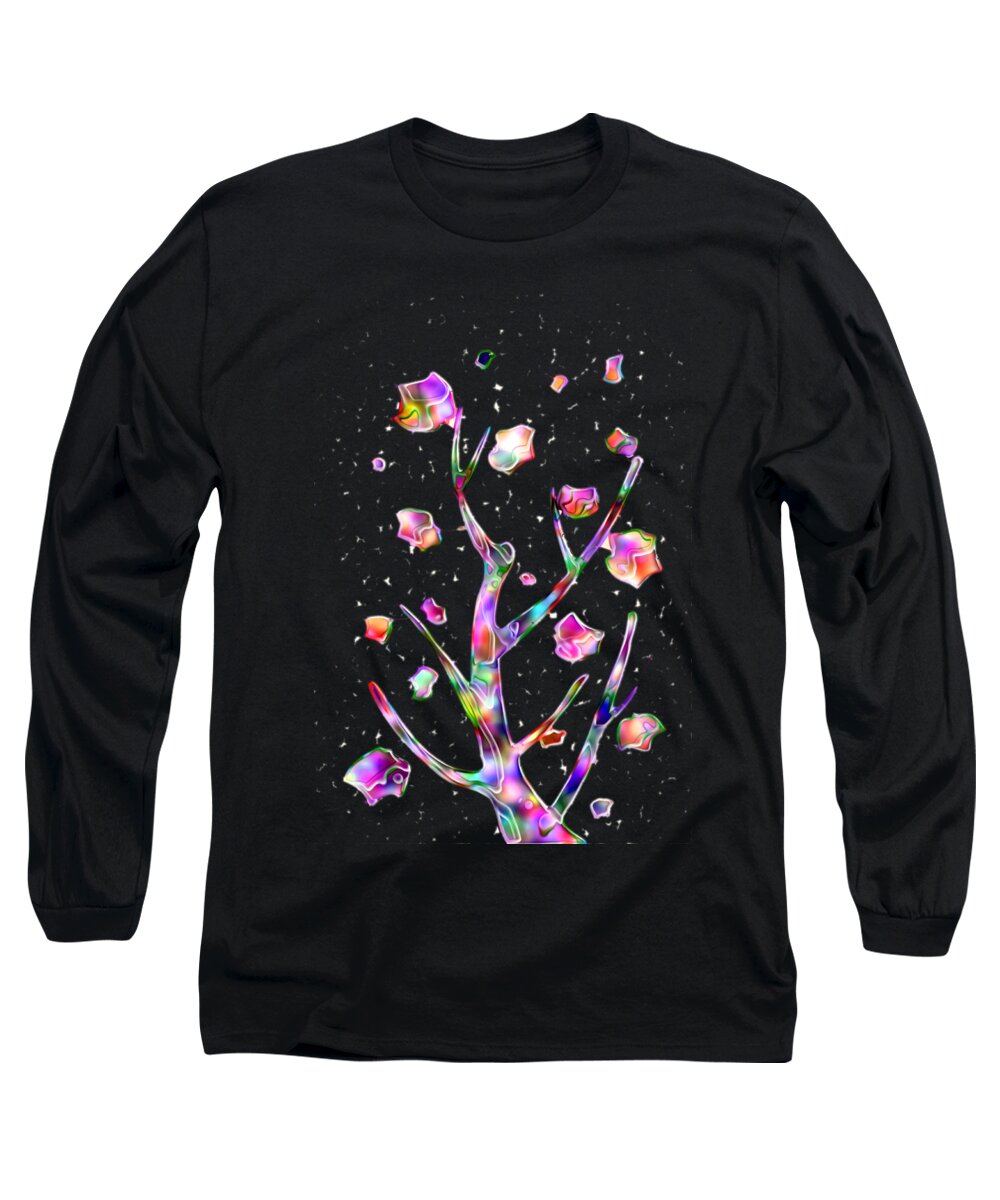 Rainbow Long Sleeve T-Shirt featuring the digital art Rainbow Tree by Anastasiya Malakhova