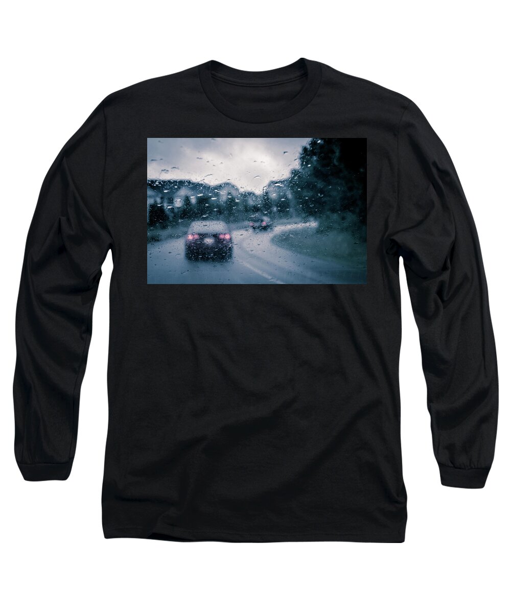 Rainy Drive Long Sleeve T-Shirt featuring the photograph Rainy Day In June by David Sutton