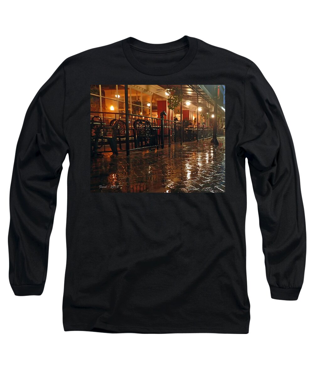 Rain Long Sleeve T-Shirt featuring the photograph Rainy Night in Gainesville by Farol Tomson