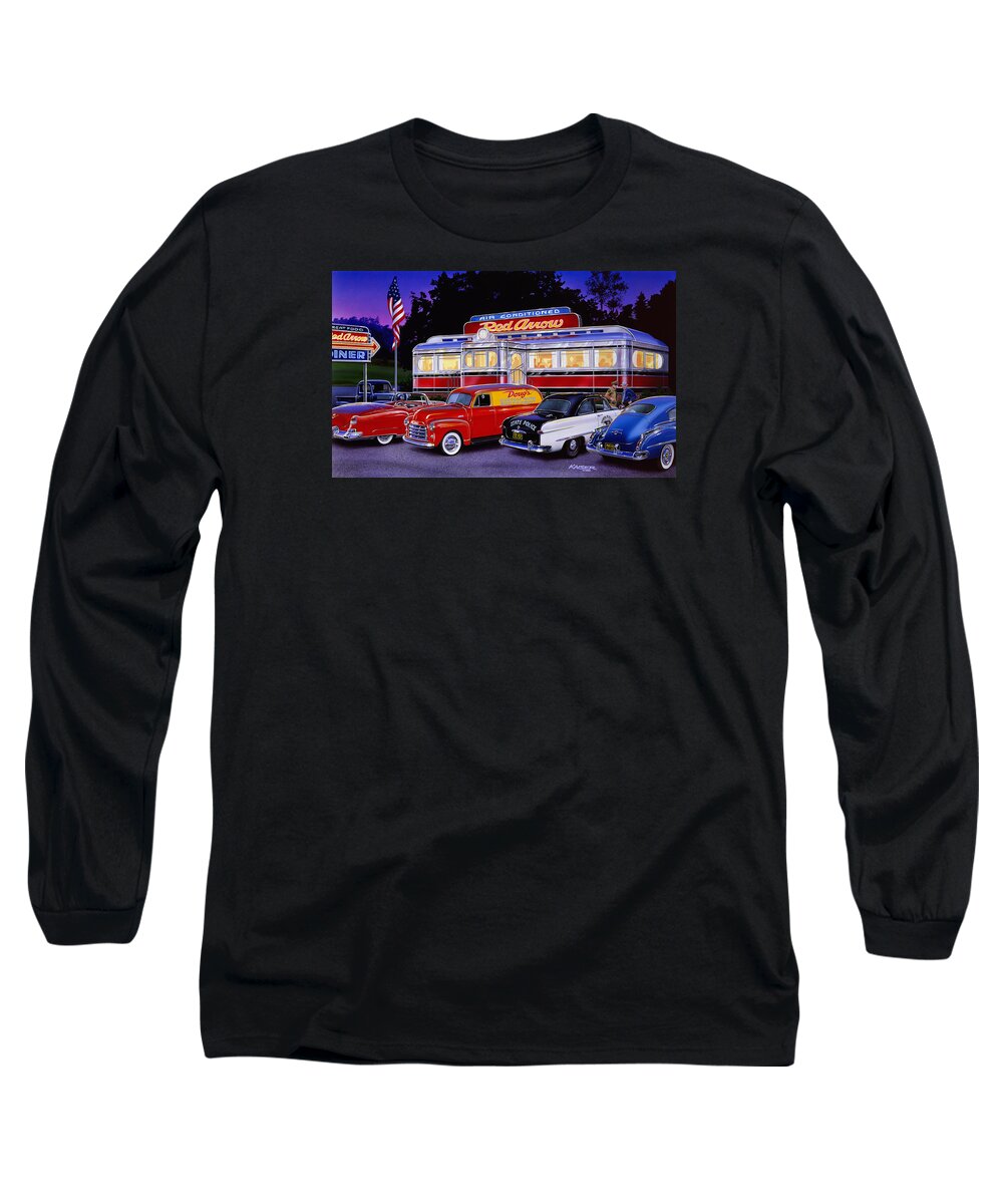 Old Style Long Sleeve T-Shirt featuring the photograph Red Arrow Diner by MGL Meiklejohn Graphics Licensing