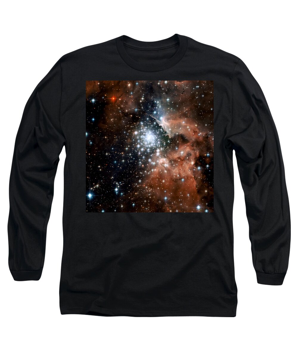 Nebula Long Sleeve T-Shirt featuring the photograph Red Smoke Star Cluster by Jennifer Rondinelli Reilly - Fine Art Photography