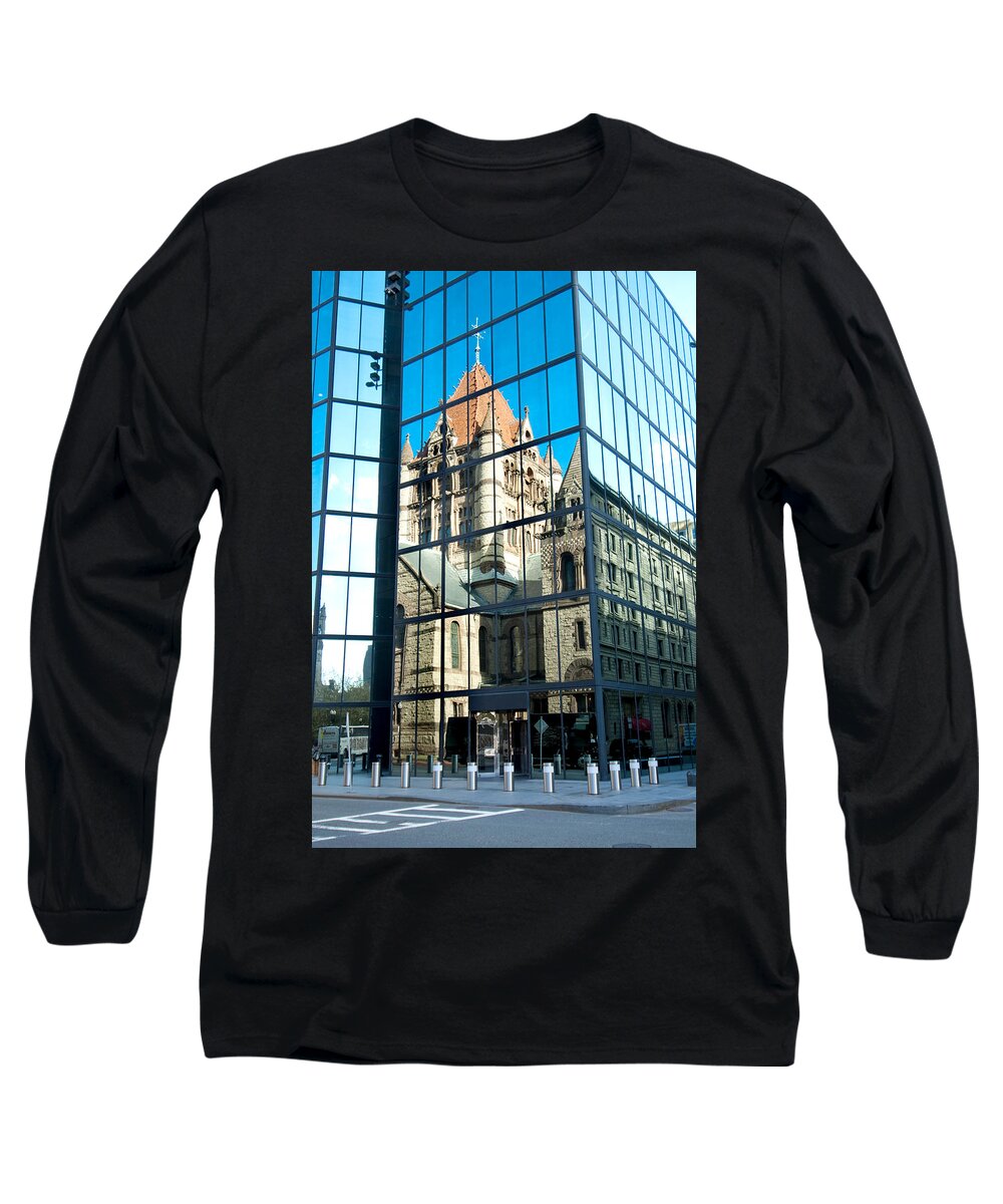 Boston Long Sleeve T-Shirt featuring the photograph Reflecting on Religion by Greg Fortier
