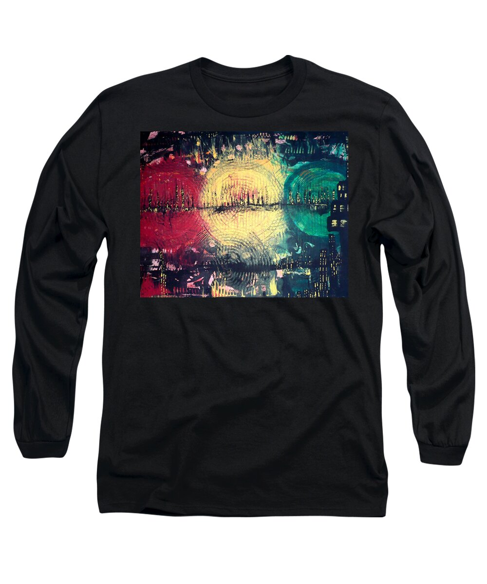 Red Long Sleeve T-Shirt featuring the painting Reflections by 'REA' Gallery