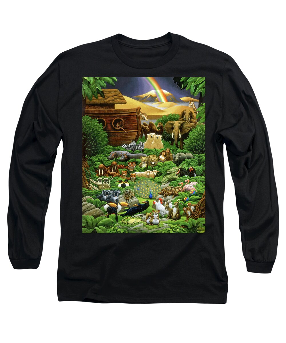Noah's Ark Long Sleeve T-Shirt featuring the painting Return of the Ark by Chris Miles