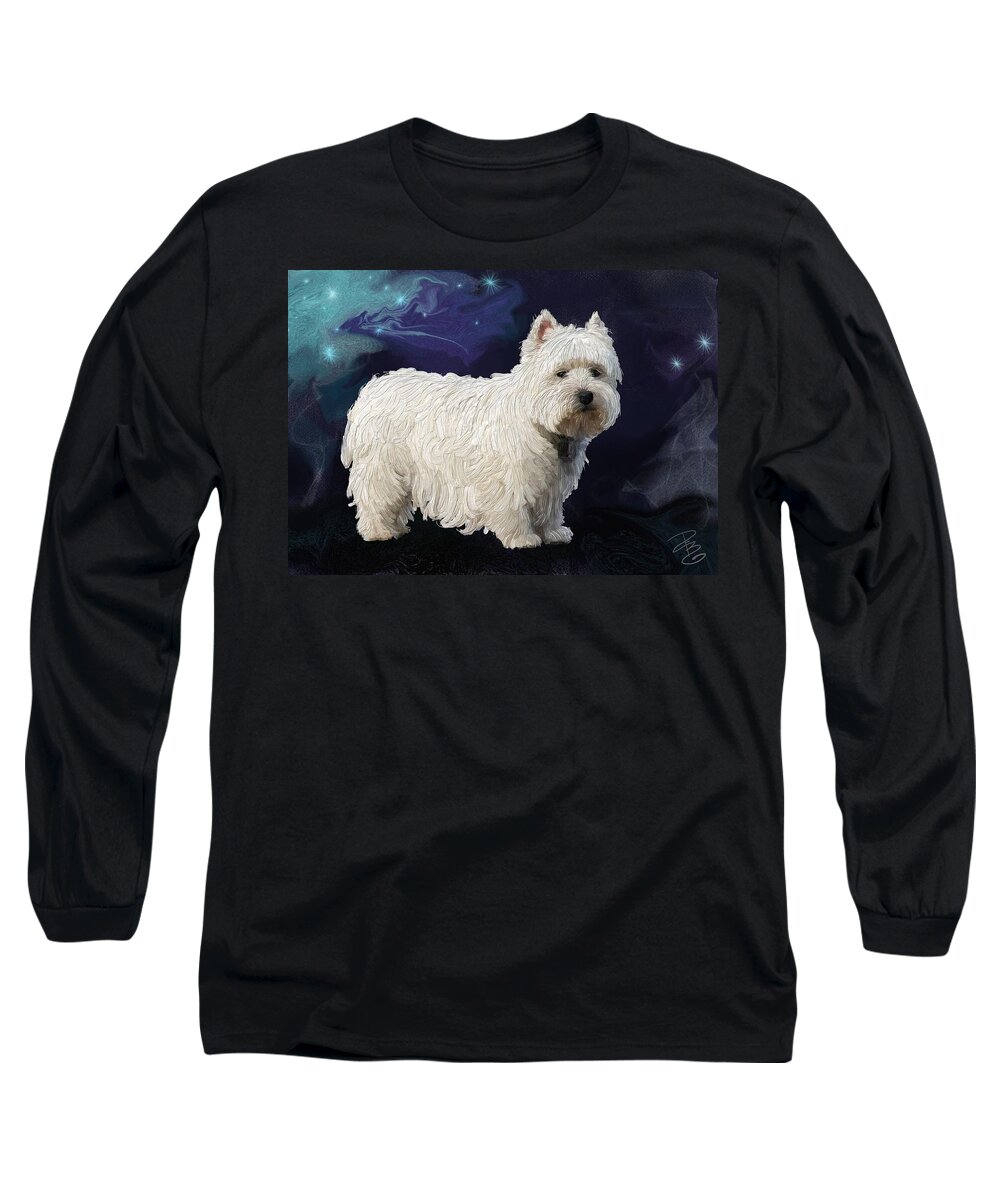 Dog Long Sleeve T-Shirt featuring the digital art Rio in Texture by Debra Baldwin
