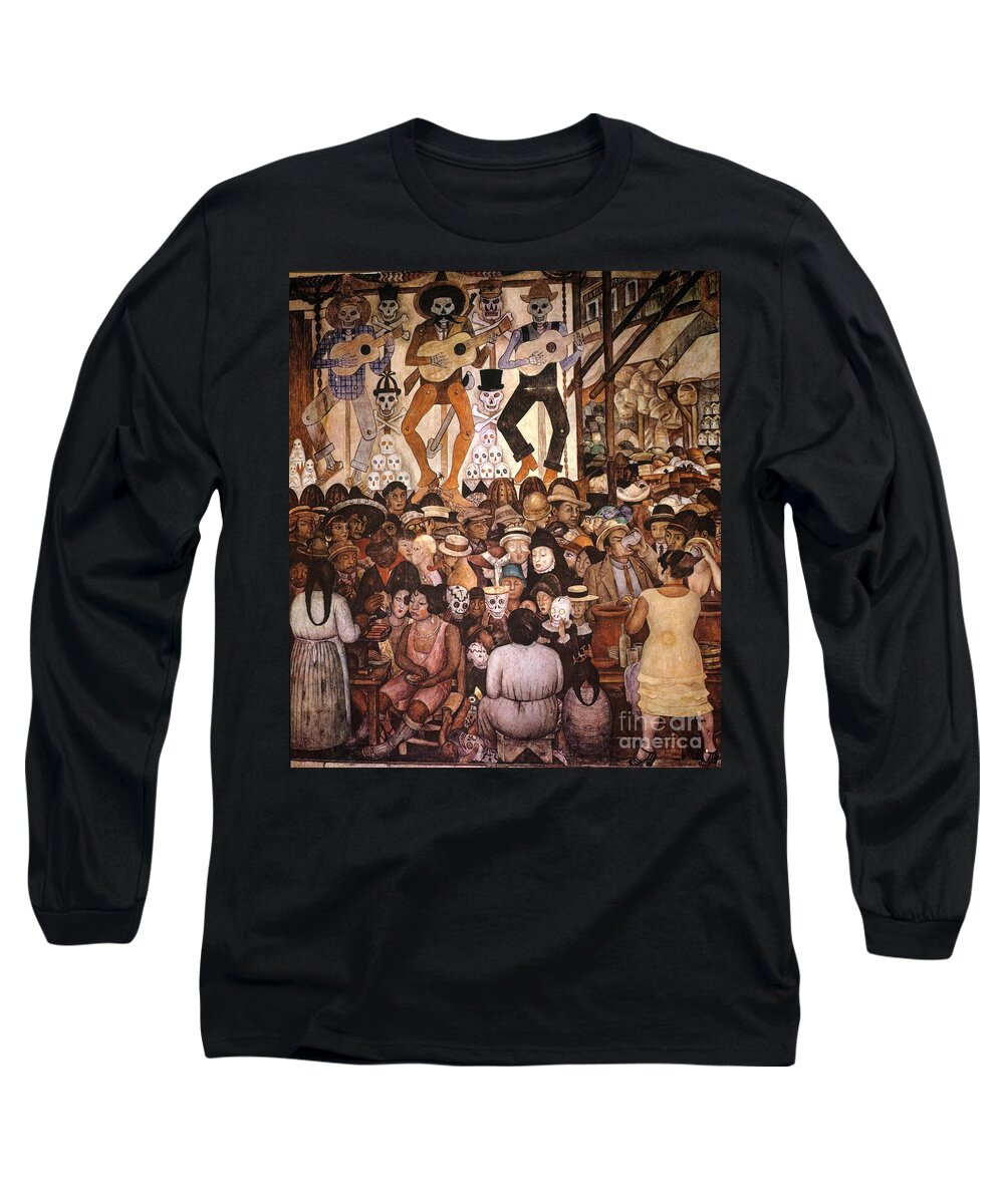 20th Century Long Sleeve T-Shirt featuring the painting Day Of The Dead Mural by Diego Rivera