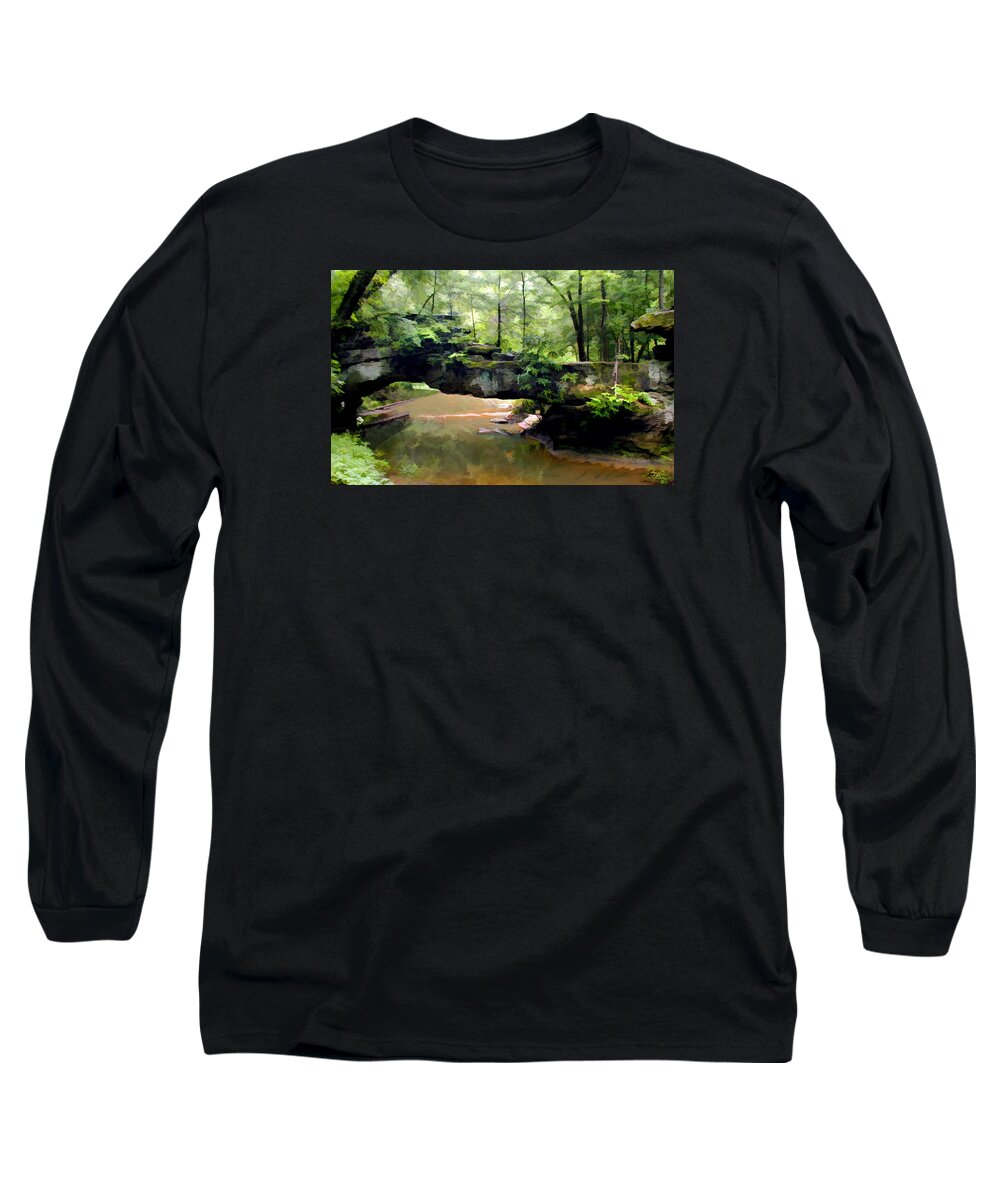 Water Long Sleeve T-Shirt featuring the photograph Rock Bridge Red River Gorge by Sam Davis Johnson